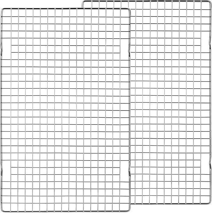 Pack Heavy-Duty Wire Cooking Rack Baking Racks Fits Half Sheet Pan, Nonstick Baking & Cooling Grid for Roasting, Cooking, Grilling, Drying -  15 x 10 Inch