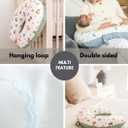 Double-Sided Baby Nursing Pillow Cover Set - 4 Pack - Soft Unisex Breastfeeding Pillow Cover for Girl & Boy with Hanging Loop - Multipurpose Washable Quick-Dry Slipcover Case with Waterproof Liner (Multicolor)