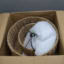 Arturesthome Rustic Pendant Light Fixture, Woven Rattan Lampshade Coastal Hanging Lighting, Adjustable Vintage Farmhouse Chandelier Lamp Shade for Kitchen Island Dining Room (15.7in * 12.5in)