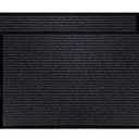 LuxUrux Durable Rubber Door Mat, Heavy Duty Doormat, Indoor Outdoor, Easy Clean, Waterproof, Low-Profile Mats for Entry, Patio, Garage, High Traffic Entrance Ways (17''x 30'' 2 Pack, Striped Black)