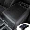 Pincuttee Center Console Cover for 15-21 Ford F150 F250 F350 F450,Carbon Fiber Leather Armreat Cover,Middle Console Cover Box Protector Cover for Ford with Bucket Seat(15-21 Carbon Fiber,1PC)