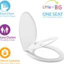 Little2Big Toilet Seat with Built-In Toddler Potty Training Seat, Slow Close, Easy to Install, Made in USA, ROUND, White
