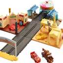 Mattel Disney and Pixar Cars On The Road Playset with 2 Toy Vehicles & Light-Up Countdown, Includes Lightning McQueen & Mater Truck