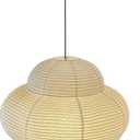 21.65inch White Cloud Lampshade,Big Size Foldable Chinese Paper Lantern, Handicrafts Ceiling Ampshade Indoor Decorative Chandelier, 21.65*14.17 inches