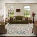 Machine Washable Rugs for Living Room: 5x7 Area Rugs for Bedroom Vintage Stain Resistant Non Slip Low Pile Soft Carpet Rug for Kitchen Dining Room Farmhouse Kids Room Nursery
