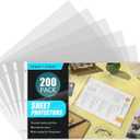 Glenmal 200 Pack Sheet Protectors 11 x 17 Inch 3 Hole Clear Heavy Duty Page Protectors for 3 Ring Binder, Plastic Sleeves for Binders