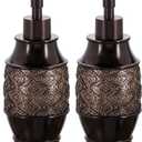 Creative Scents Dublin Brown Bathroom Soap Dispenser Set of 2 - Decorative 8 Oz. Hand Soap and Lotion Dispenser Set with Durable Matching Pumps - Brown Bathroom Accessories Sets Countertop