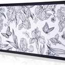Black Large Extended Mouse Pad, Beautiful Flowers Plants, Waterproof Mouse Mat for Home and Office, Gaming Mousepad Laptop Keyboard Mat with Non-Slip Base, Stitched Edges (31.5"x11.8"x0.12")