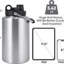Kerilyn Insulated Gallon Jug with Handle, One Gallon, 128 Ounces, Stainless Steel, Large Double Vacuum Water Bottle for Hot & Cold Drinks, Wide Mouth, Sweat Proof, Great for Travel, Camping