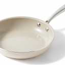 Redchef Nonstick Frying Pan Skillet, Ceramic Non-Stick Saute Pans, 9.5 inch Cooking Fry Pan with Stay Cool Handle, All Stovetops (Gas, Electric & Induction), Dishwasher/Oven Safe, PFAS-Free, Non Toxic (Beige White)