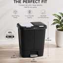 Step N' Sort 2 x 5.5 Gallon, Dual Trash and Recycling Bin with Slow Close Lid,Black,40 Liter,SNS402-B