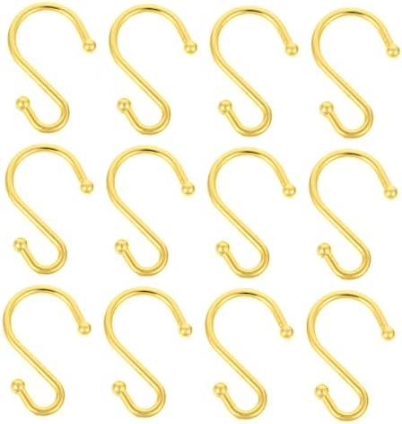 PRETYZOOM 11 pcs Rustproof Zinc Alloy Shower Curtain Hooks for Seamless Sliding Decorative and Functional for Bathroom Use