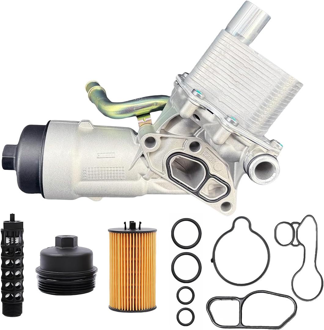 55565388 55566784 Oil Cooler Filter Housing Assembly for Chevy Cruze Sonic Buick Encore Trax 1.4L Turbo 2011-2021, Replace 918428 650039 88179-91400, with Gaskets