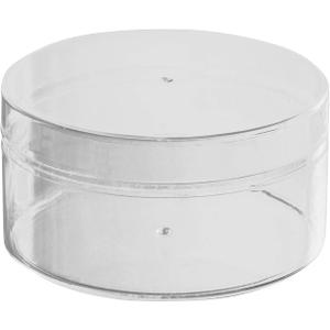 Hammont Round Acrylic Storage Boxes - Candy Gift Containers - Clear Flower Vase - Hair Accessory Organizer - Small Plastic Display Container | 4"x2" (12 Pack) (4"x2")