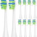 10 Pack Replacement Heads Only Compatible with 7AM2M AM100 AM105 AM111 Electric Toothbrush, Medium Bristles Brush Head, White