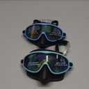 Vvinca Swim Goggles with Nose Cover, 2 Pack Wide View Diving Mask Anti-Fog UV No Leak Toddlers Swimming Goggles for Kids 3-15 (01-Black Green& Black Blue)