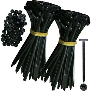 3 x 50pcs Black Nylon Cable Tie Buckle  Self-Locking Fasteners with Pin & Button, UV Resistant for Car Daily Fixing & Plastic Tie Applications (50)