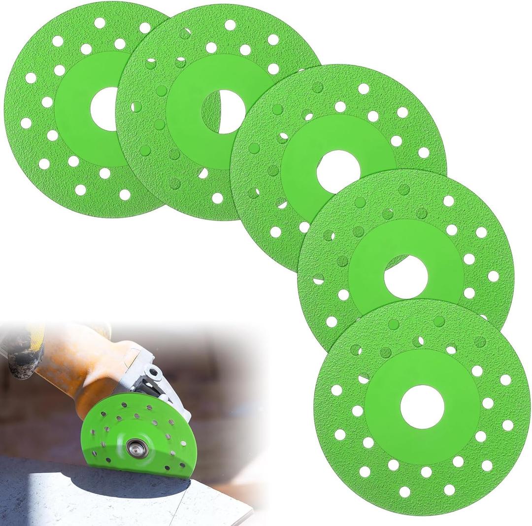 Lothee 5 Pcs Rock Slab Grinding Disc, 4 Inch Glass Cutting Disc for Angle Grinder, 1mm Thin Grinding Cutting Blade, Ceramic Tile, Marble Edge Trimming, Diamond Saw Blade Wheel for Tile Jade