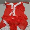 Alrovetoney Lingerie for Women Front Closure Baby doll Lace Chemise V Neck Mesh Sleepwear Red L