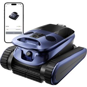 2026 Upgraded Lodoba SAT40 Robot Vacuum for Inground Pools, Replaceable Battery Cordless Robotic Pool Cleaner for Above Ground Pool up to 3,200 Sq.ft, 210-Min Runtime, Self-Parking