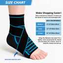 Ankle Brace for Women & Men: Adjustable Straps Compression Support Sleeve for Plantar Fasciitis Relief Achilles Tendonitis Brace & Foot Stabilizer for Sprained Ankle Recovery (M: 8''-12'')