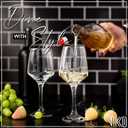 Vikko 9.5 Ounce Wine Glasses | Beautifully Shaped  Thick and Durable Construction  For Parties, Entertaining, and Everyday Use  Dishwasher Safe  Set of 6 Clear Glass Wine Glasses  2.4 Diameter x