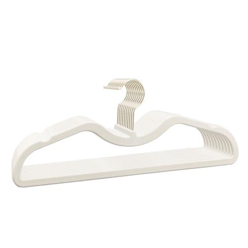 Velvet Short Neck Hangers - Heavy-Duty, Non-Slip Felt Surface, Space-Saving Design with Anti-Slip Grooves & Shoulder Shape, 360° Rotating Hooks, Durable for Coats, Shirt& Dresses