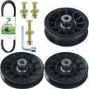 2 Pack 532194326 Idler Pulley with 532194327 Idler Pulley 532130969 V Belt Replaces 194326, 194327 for Husqvarna LGT 2654, YTH 1542 XPT, YTH 20 K 46, YTH 2348, YTH 2454, LGT 2554 Ride Mowers