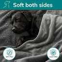 Waterproof Dog Blanket Washable Leakproof Large Dog Blanket for Couch & Sofa, Reversible - Gray Microfiber & Gray Sherpa Fleece, 40x47 Inches.