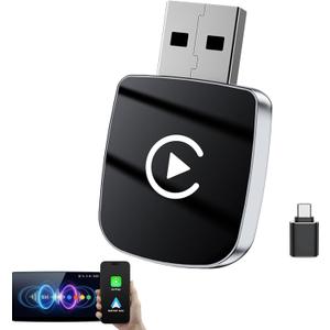 2026 Wireless CarPlay Adapter & Android Auto Wireless Adapter 2-in-1, Apple Car Play Dongle for iPhone & Android, Convert Wired to Wireless, 5.8GHz WiFi No Delay, Plug & Play USB-A/C for OEM Cars