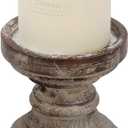 SOFE Decorative Pillar Candle Holder, Rustic Wood Candle Holders for Table Centerpiece, Handmade Farmhouse Candle Holders, Antique Wooden Candlestick Holders Gift for Wedding, Party, Home