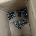13x5.00-6 Flat Free Lawn Mower Tires and Wheels 3/4" 5/8" 1/2" Ball Bearings, 13x5x6 Zero Turn Mower Front Tires, Smooth Tires for Commercial Grade Lawn 4.3"-6.3" Adjustable Centered Hub