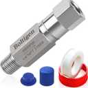 Boltigen 1/4 NPT In-line Ball Check Valve, Stainless Steel 316 One Way No Return Check Valve, High Pressure 6000PSI Spring Check Valve for Well, Pump, Tank, Backflow Prevention, Horizontal, Vertical