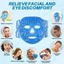 Ice Face Mask for Puffy Eyes & Dark Circles - Cooling Eye mask for Face, Eye Relief, Headaches, Skin Care & Post-Laser Care, Reusable & Washable - (Blue)