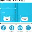 2 x Folders with Pockets and Prongs, 6 Pack Pocket Folders with Prongs