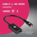 GE USB-C to 4K HDMI Multi-Monitor Adapter, Ultra HD Video & Audio, Travel-Ready, Plug & Play, 76050