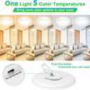16.5Inch LED Flush Mount Ceiling Light Fixture, 32W LED Ceiling Light 5 Color Temperature in One (2700K-6500K), 4200 LM Super Thin Round Panel Lights for Bedroom, Living Room, Kitchen, Laundry, 1-Pack