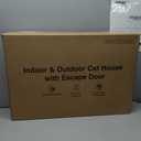 Heated Cat House for Outside, Waterproof Awning & Escape Door Heated Cat Houses for Indoor/Outdoor Cats in Winter, Elevated & Insulated Outdoor Cat Shelter for Feral Cat(Green, 25.2"x16.5"x13")