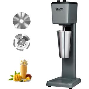 VEVOR Milkshake Maker Machine, 375W Commercial Milk Shake Maker Mixer, Single Head Drink Mixer Blender Machine, 3-Speed Milkshake Blender with 27.7oz Stainless Steel Cup for Commercial