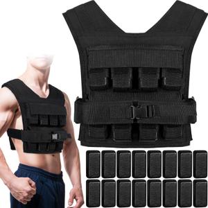 35lbs Adjustable Weighted Vest for Men - Iron Weighted Vest for Strength Training, Running, Exercise, Muscle Building & Weight Loss