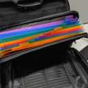 Fireproof Document Organizer with Lock,Hard-Shell Case Fireproof Document Box with Shoulder Strap,Portable File Organizer with 13 Pocket Accordion File Folder for Files Laptop Black (15.5" x 11.5" x 3", EVA)