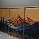 IARTTOP Large Mountain Framed Canvas Wall Art 16x24 Inch Abstract Mountain Landscape Wall Decor Set of 3 Modern Nature Scenery Art Prints for Living Room Bedroom Office