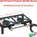 COOKAMP Propane Double Burner Angle Iron Camp Stove with CSA Listed Regulator and 4ft Hose (SA2200)