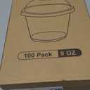 Lamosi 100 Pack 9 oz Clear Plastic Cups with Lids, Disposable Cups with Dome Lids No Hole, Ideal for Ice Cream, Cold Drinks, Fruit, Dessert, Yogurt Parfait