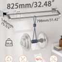 Alise Bath Double Towel Bars Towel Racks for Bathroom Lavatory,Wall Mount Towel Holder Heavy Duty SUS304 Stainless Steel Towel Hanger Towel Rail,Polished Chrome,32 Inch