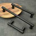 Alzassbg Cabinet Pulls, Matte Black, 5 Inch Hole Centers, Zinc Alloy Square Handles for Kitchen Cabinets and Drawers, 10 Pack, AL0005MB