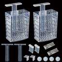 2pcs Upgraded Adjustable Aquarium Plant HolderFish Tank Plants Holder,Fish Tank Aquaponics Plant Cultivation and Aquarium Landscape Decoration with Hooks and Suction Cup(Transparent)