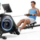 Rowing Machine for Home, 350 LB Capacity, 16-Level Silent Resistance, Magnetic Rowing Machines for Home Foldable, Full-Body Workout Compact Rowing Machine for Cardio & Strength with APP Support