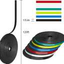 Magnetic Tape Roll, 120 ft x 1/5 Inch Magnet Tape for Whiteboard, Reusable Magnetic Whiteboard Borders & Dividers for Classroom, Office, Art (Black)