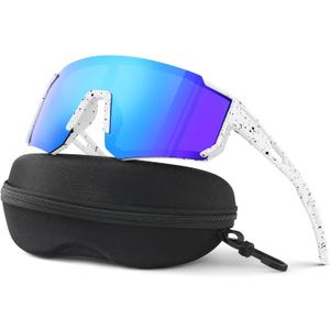 Fanshen Kids Baseball Sunglasses for Boys Girls Ages 3-12, Sports Polarized Youth Baseball Softball Sunglasses UV Protection